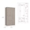 Tuhome Austral 3 Door Armoire with Drawers, Shelves, and Hanging Rod, Light Gray CLZ5534 - alternate 8